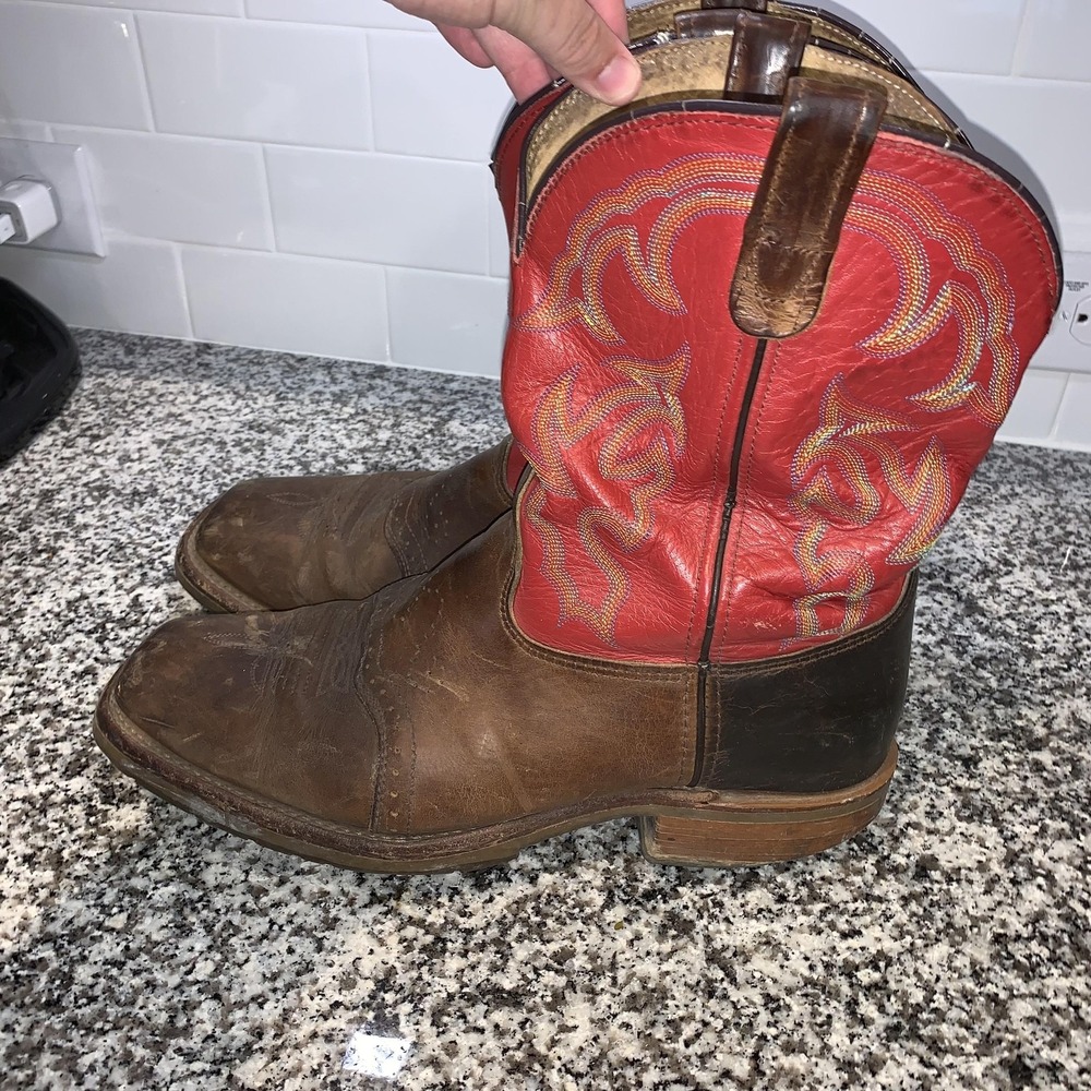 Double-H Boots Mens Size 13 D Leather Roper Red Western Work Made USA DH3556